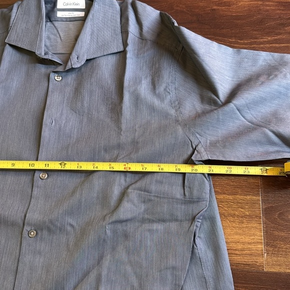 Calvin Klein Non Iron Button Down Dress Slim Fit Dress Shirt Size 16 1/2 32-33 - Picture 6 of 9